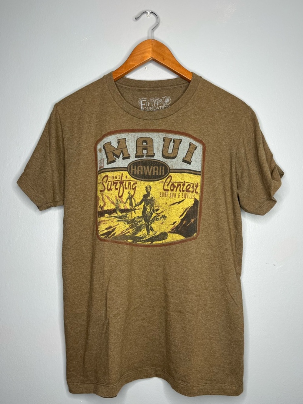 Fifth Foundation Maui Surfing Contest Graphic Crewneck Brown Baby T-Shirt